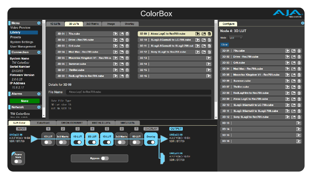 aja colorbox library interface