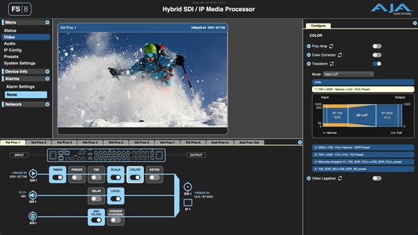3D LUT web-based interface for the fs8