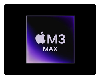 apple m3 max logo on a black background