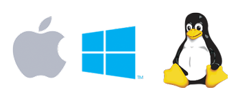 mac, windows and linux operating system logos