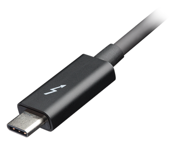close up of a thunderbolt 3 cable