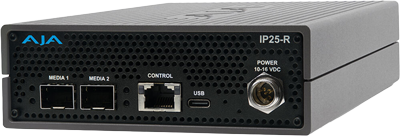 angled view of the aja hdmi converter