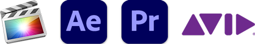 various software logos that are optimised for use with the aja kona ip25