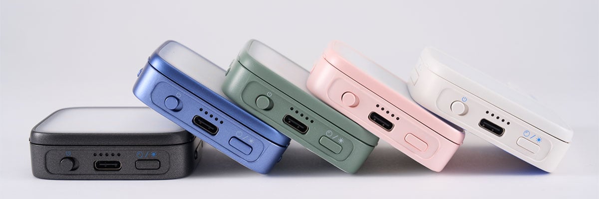 different colour variations of the amaran go light stacked on top of each other
