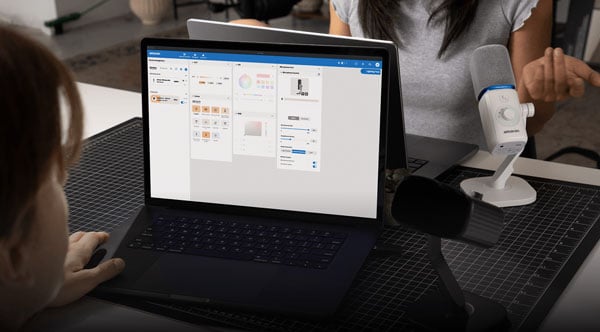 amaran mic app on a laptop