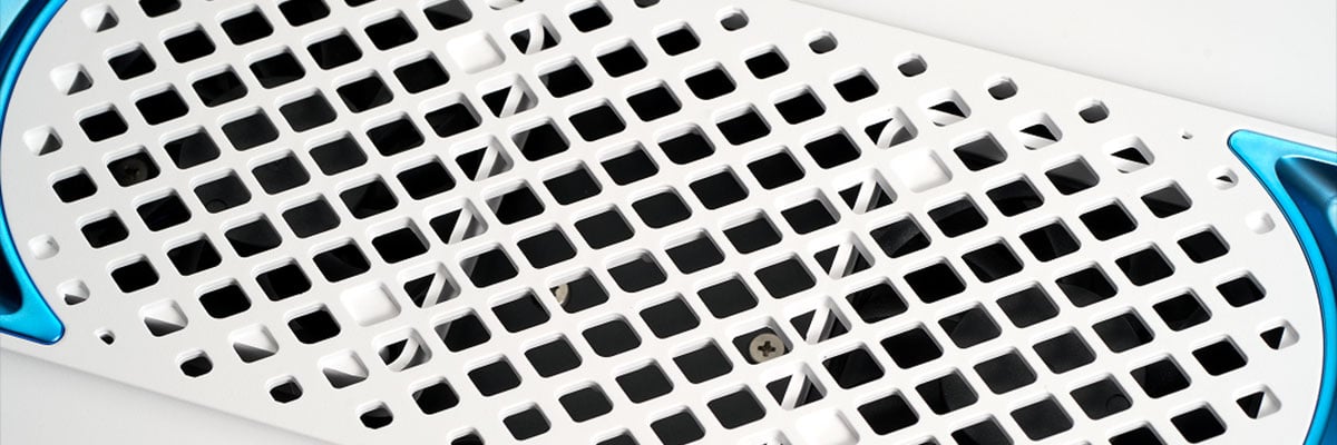 close up of the cooling system on the amaran light