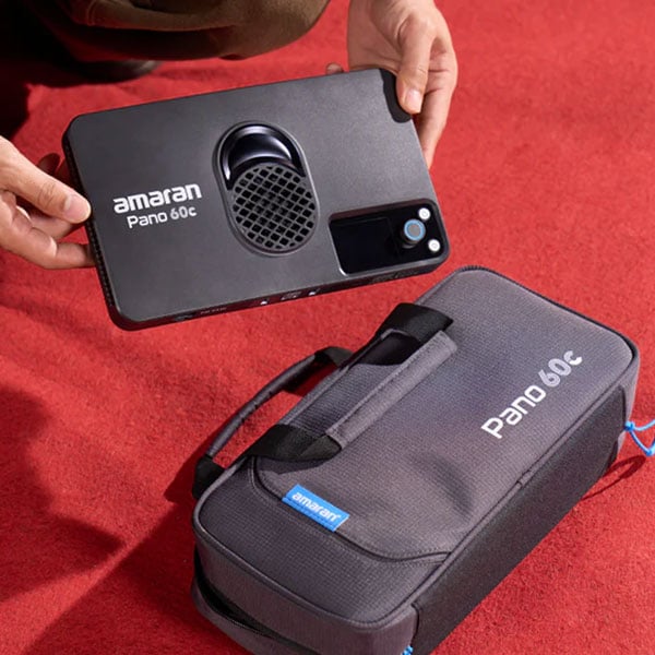 someone setting up the amaroan pano 60c light