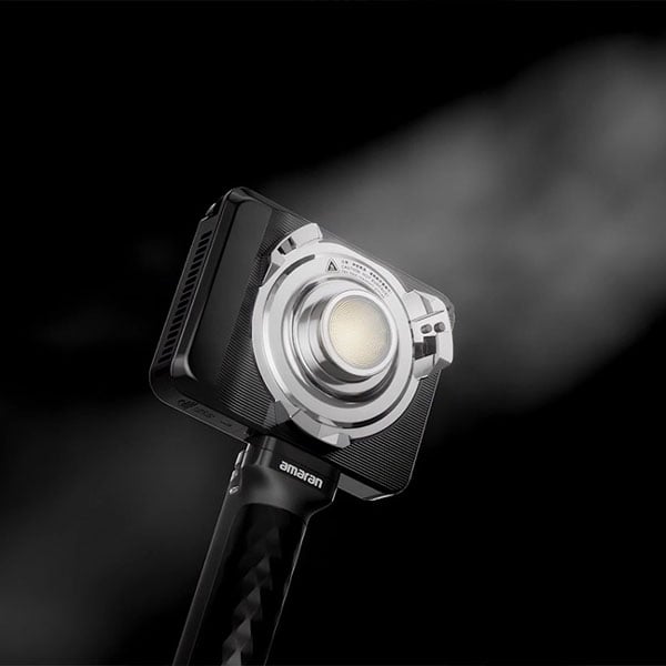the amaran light on a black background with light shafts