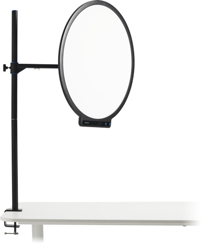 amran panel light mounted to the side of a desk