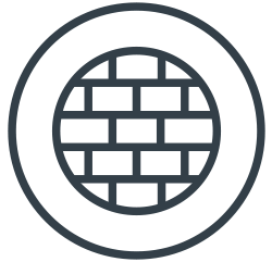 Circular brick wall icon