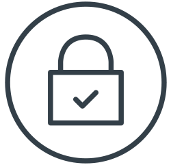 Circular secure padlock icon