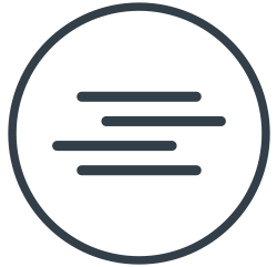 Circular icon showing speed lines