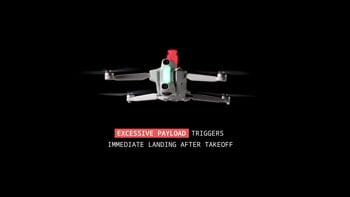 illustrated image of Antigravity A1 drone with excessive payload