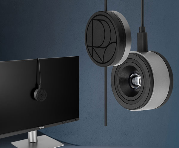 asus colorimeter on a proart monitor with a close up view