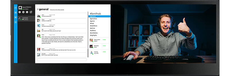 example live streaming interface on the asus proart pa147cdv touch screen monitor
