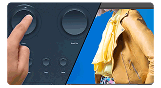 gif showing how the asus proart pa148ctv portable monitor virtual control panel works