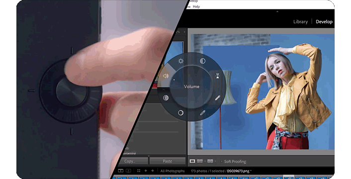 gif showing how asus proart pa148ctv portable monitor dial works