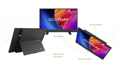 different views of the asus proart monitor