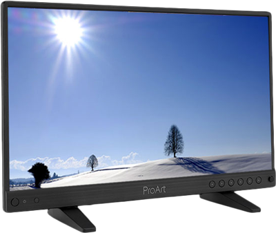 angled view of the asus proart monitor