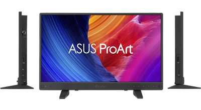 front and side views of the asus proart monitor