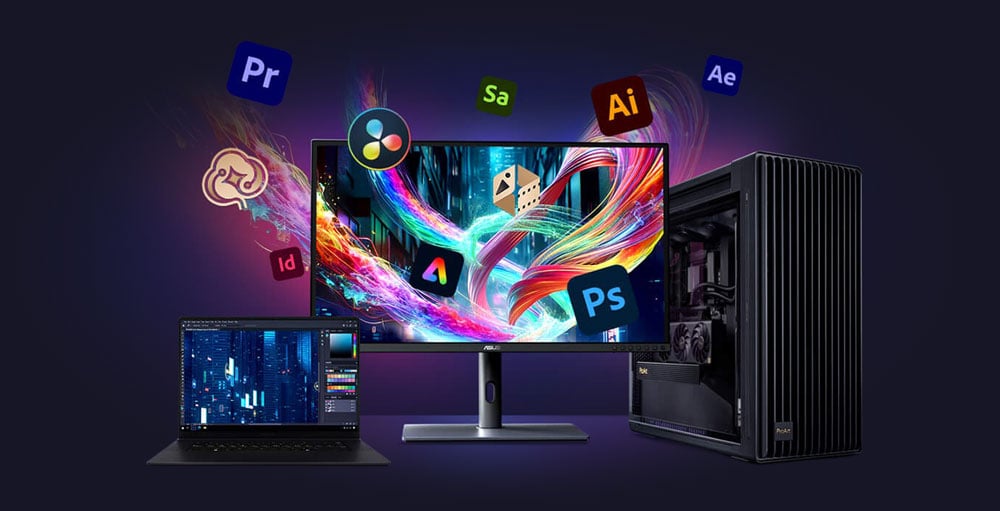 ASUS ProArt Monitor, PC and Laptop with Adobe Creative Cloud Applications