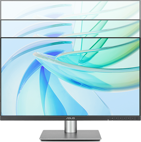 front view of the asus pro art monitor with its height being adjusted