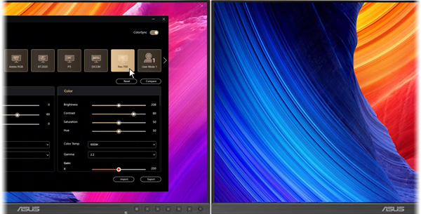 colorsync working across two asus pro art monitors