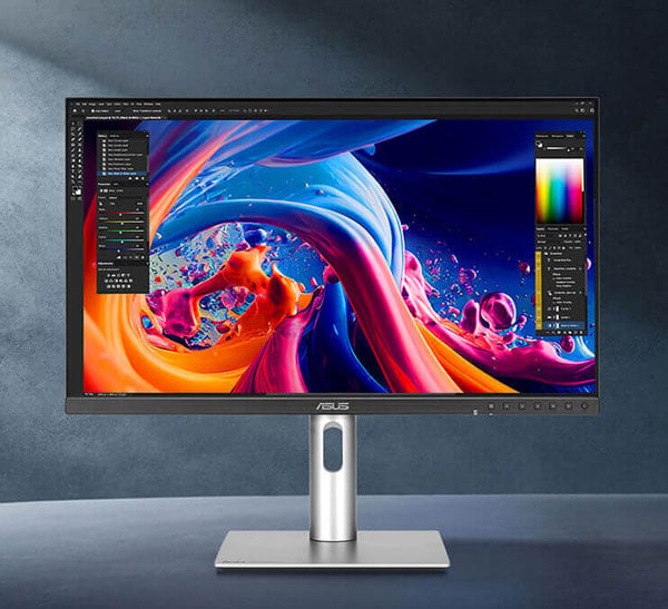asus pro art monitor on a grey background