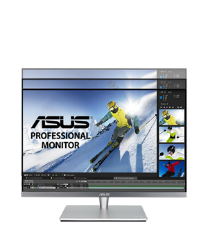 example of height adjustments on the asus proart pa24ac monitor