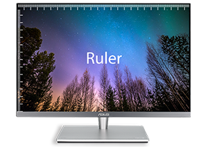 ruler overlay on the asus proart pa24ac monitor