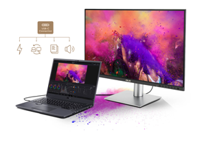 ASUS ProArt PA24ACRV Display connected to laptop via USB-C