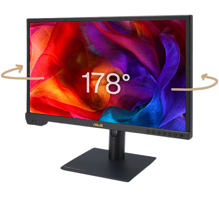 angled view of the asus proart monitor showing the view angle