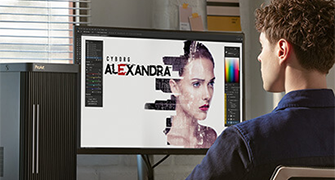 graphic designer working on the asus proart monitor