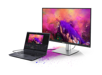 ASUS ProArt PA24ACRV Display connected to laptop via USB-C