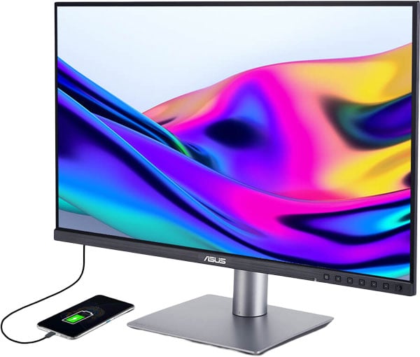 mobile phone conncted to the asus proart monitor
