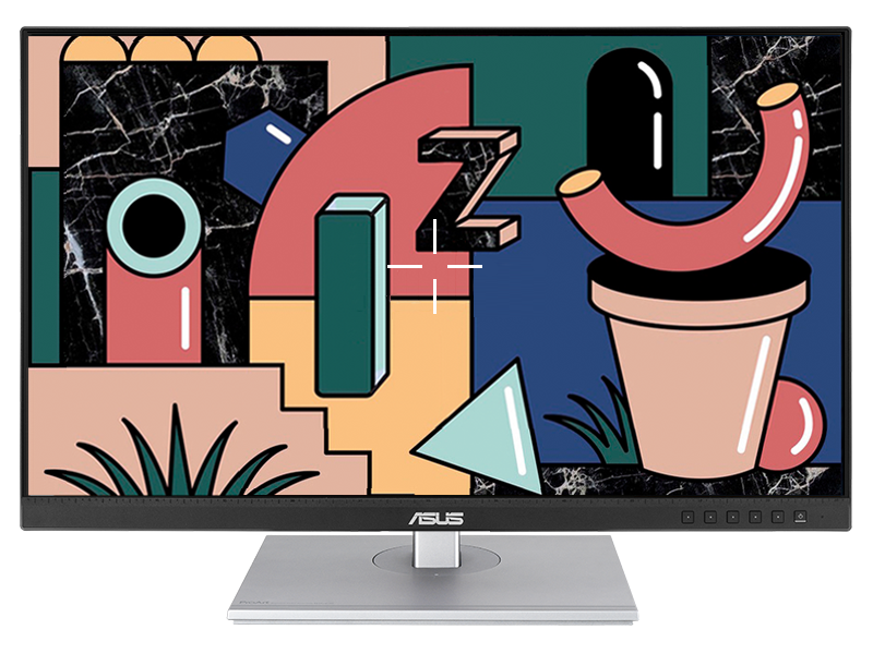 asus proart pa278cgv monitor with central marker overlay