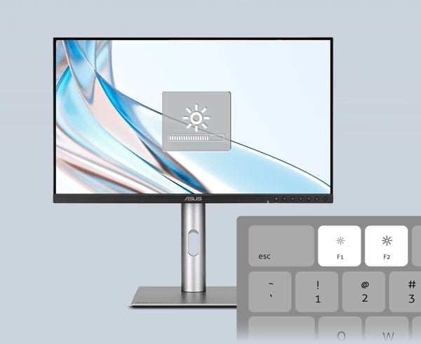 mac brightness controls on the asus pro art monitor