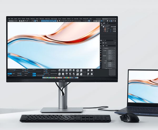 macbook connected to the asus pro art display