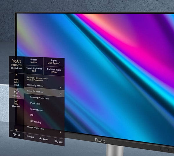 oled care hud popping from the asus pro art monitor