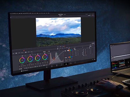 asus proart monitor in a studio
