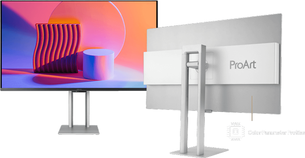 front and back view of the asus proart display