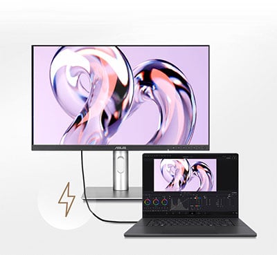 mac book conneected to the asus pro art display
