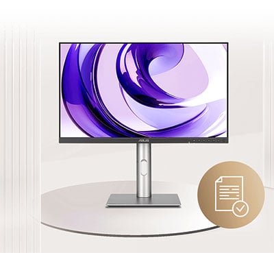 asus pro art display on a circular platform