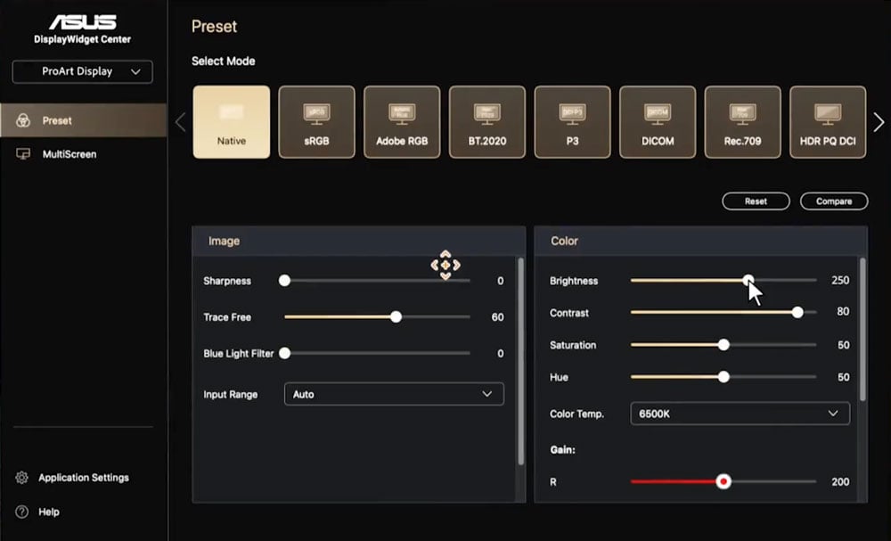 asus displaywidget centre interface