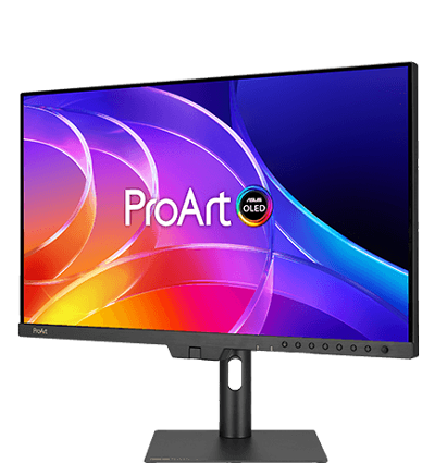 front view of the asus pro monitor showing how the swivel adjusts
