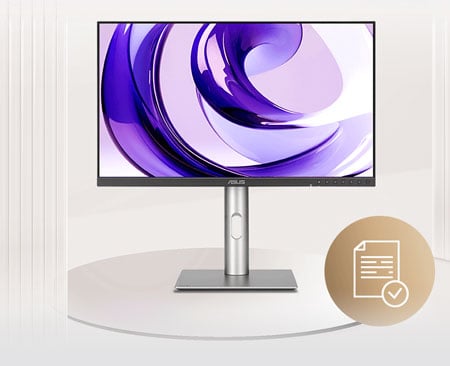 asus pro art monitor on a circular stand