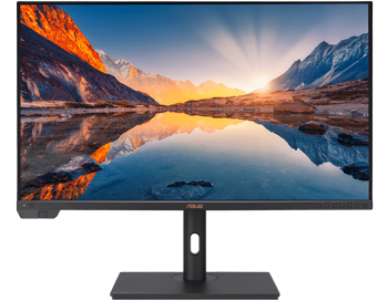 ASUS ProArt PA32KCX with sun rise over mountain lake