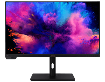 ASUS ProArt PA32KCX Monitor with colour powder background
