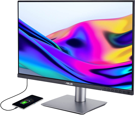 asus proart monitor connected to a mobile phone