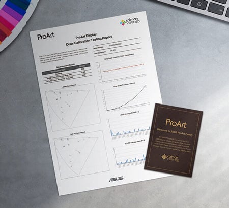 asus proart monitor calibration report